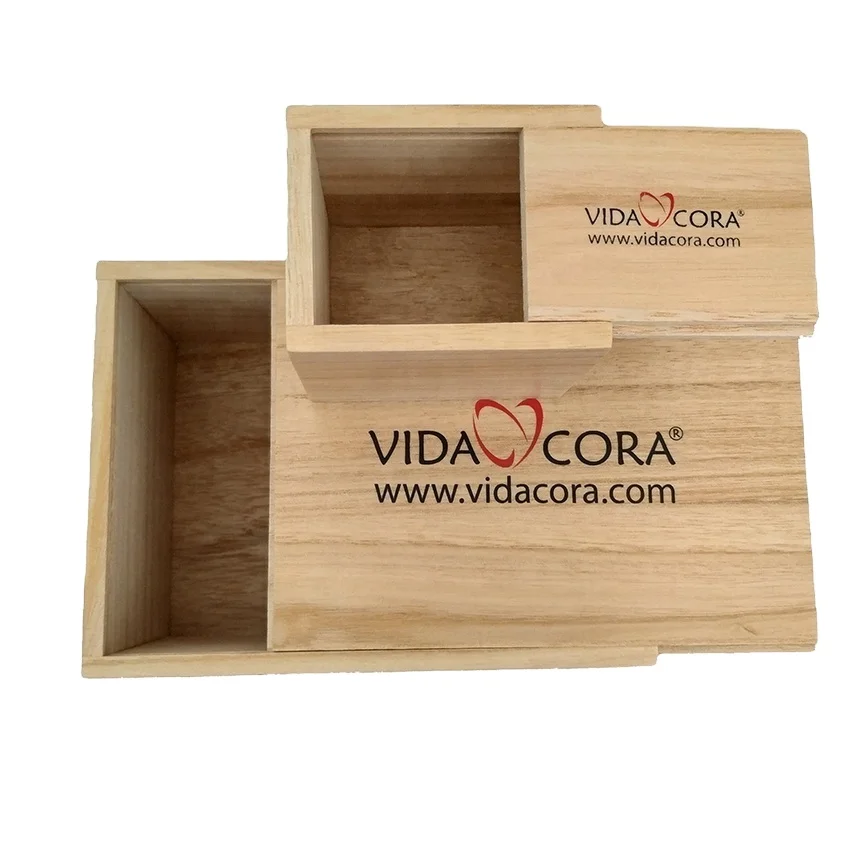 Необработанная Маленькая деревянная раздвижная крышка с горкой сверху деревянная коробка на заказ