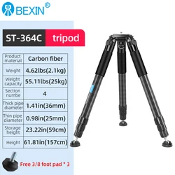 BEXIN ST364C professional heavy duty flexible carbon fiber camera holder tripod support dslr tripod stand for video cameras