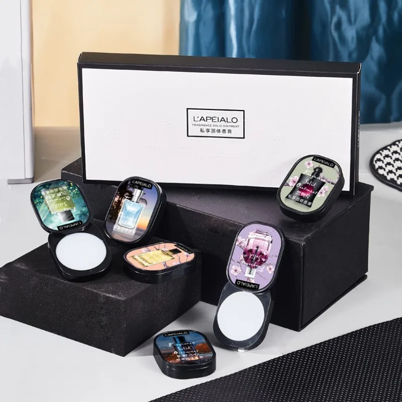Portable Private Label Solid Perfume Balm Box Set Long Lasting Body Fragrance Men Women Solid Perfume