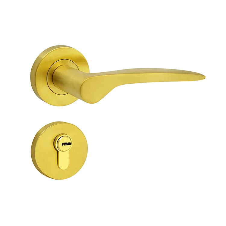 Factory Supplier Interior Bedroom Custom Entry Door Handle Home Door Lever Handle On Round Rosette