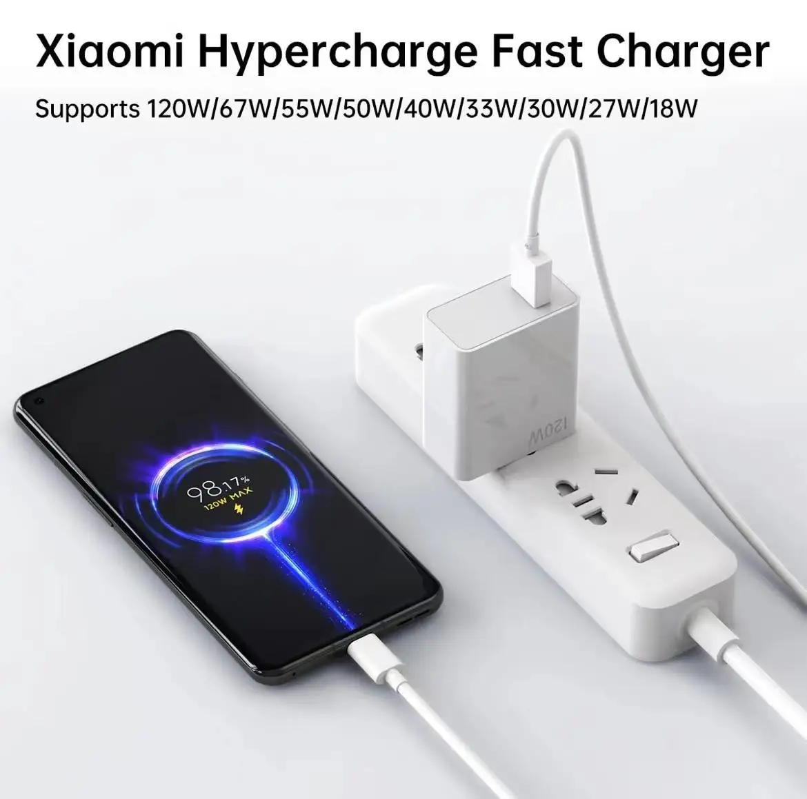 120W Adapter Charger for Huawei Mobile Phone Chargers 6A Type-C Cable for Xiaomi 67W Fast Charger for Android Mobile Phone