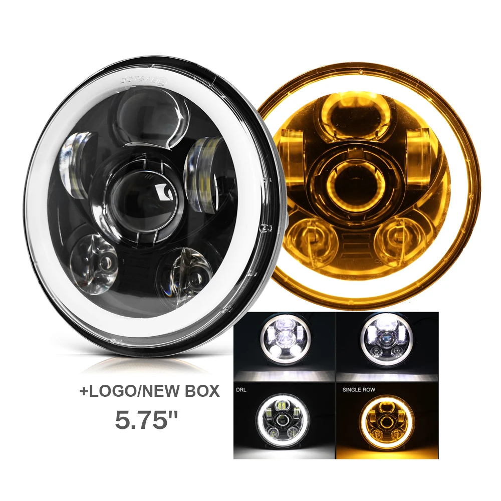 Wholesale Cheapest Front Driving Light 50W Halo Ring DRL Halo Ring 5 3/4 5.75 Inch Motorcycle H4 Led Headlight for Motorcycle