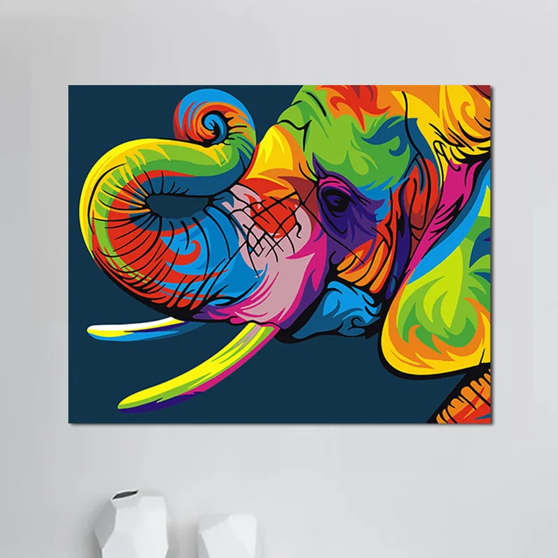 Customizable high-quality the colorful animal head of the elephant  decorativos sala art work