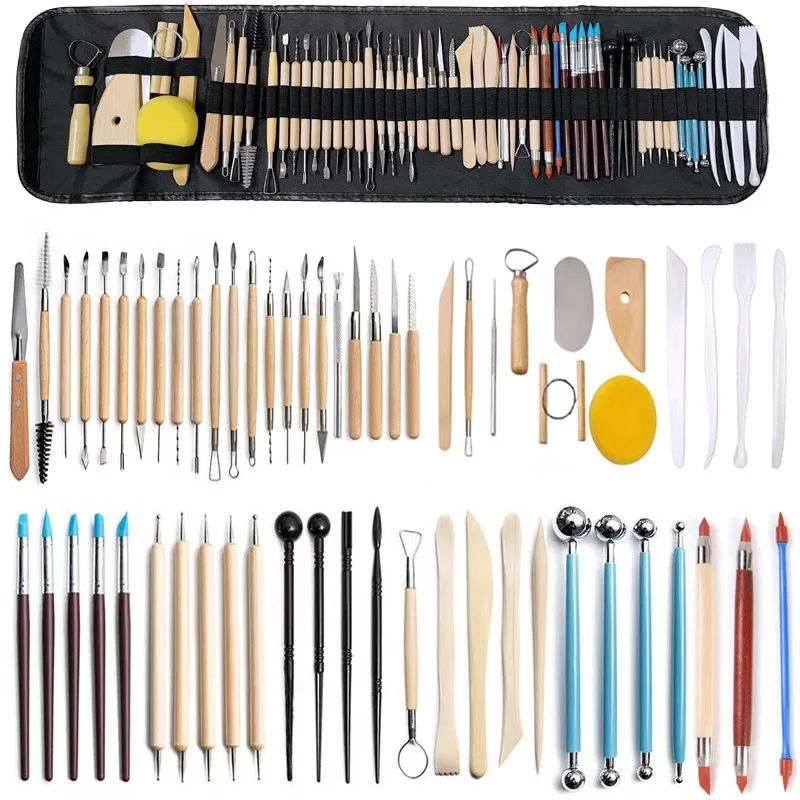 Art Supply Pottery and Clay and Sculpting Tools Set for Shaping and Sculpting Clay