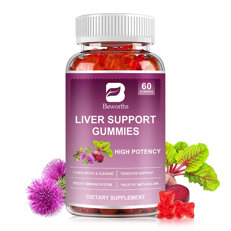Liver Support Herbal Supplement Milk Thistle and Dandelion Root Extract Blend Gummies