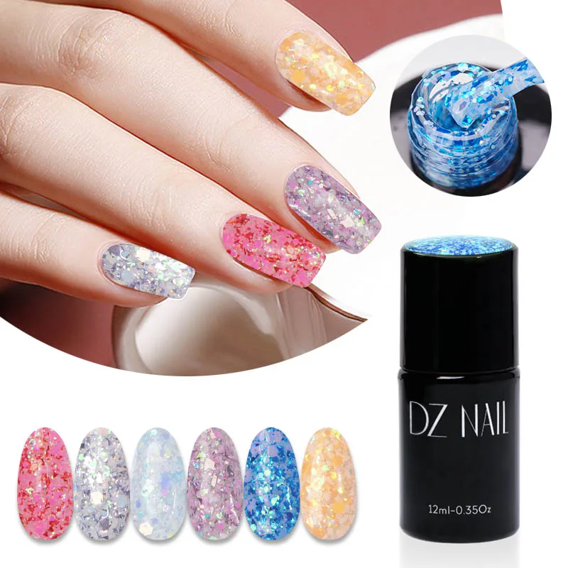 Professional Nail Supplies Hexagon Flakes Manicure Nail Chunky Glitter Gel Chunky Glitter Gel Iridescent