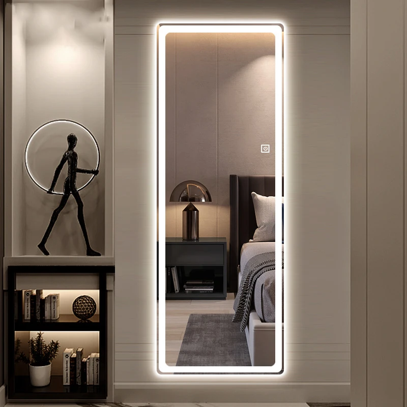 Intelligent Touch Frameless Full Body Mirror Rectangle Automatic Bathroom Vanity Cabinets Wall Mounted Bathroom Led Mirror