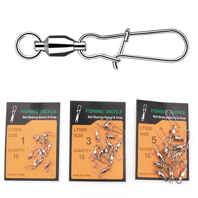 Stainless Steel Strong Ball bearing Swivel Fishing Swivel Snap Fishing Accessories