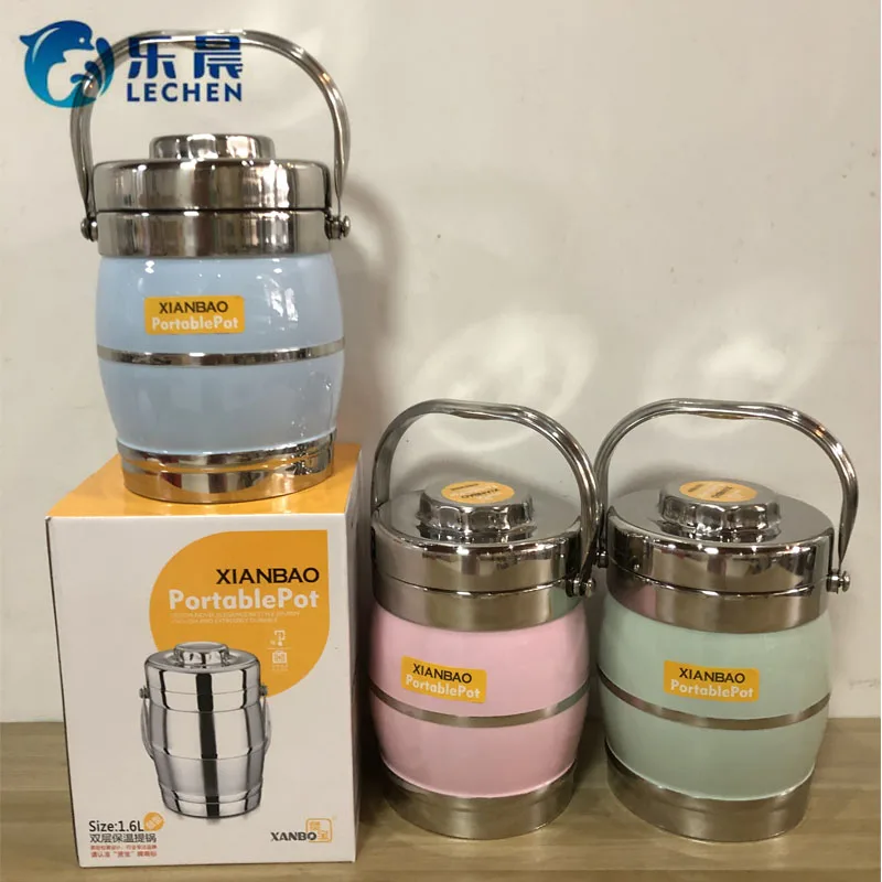 3 L Stainless Steel With Handle and Compartment Vacuum Thermal Food Jar Storage  Food Warmer Container Lunch Box