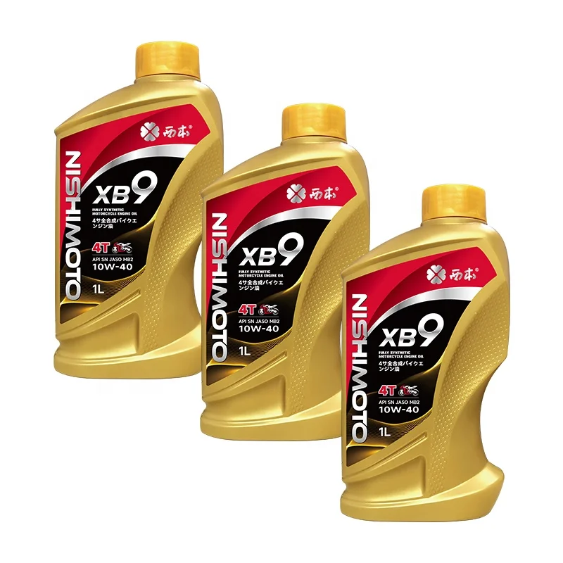 China Factory Direct Sale NISHIMOTO Lubricating Oil API SN JASO MB2 Synthetic Motorcycle Motor Oil 10W-40