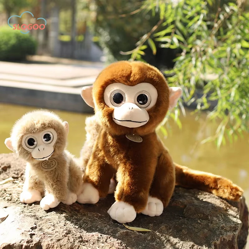 Fluffy Soft Monkey Plush Toy Stuffed Animals Cuddly Lovely Furry Peluche Realistic Monkey Plushie