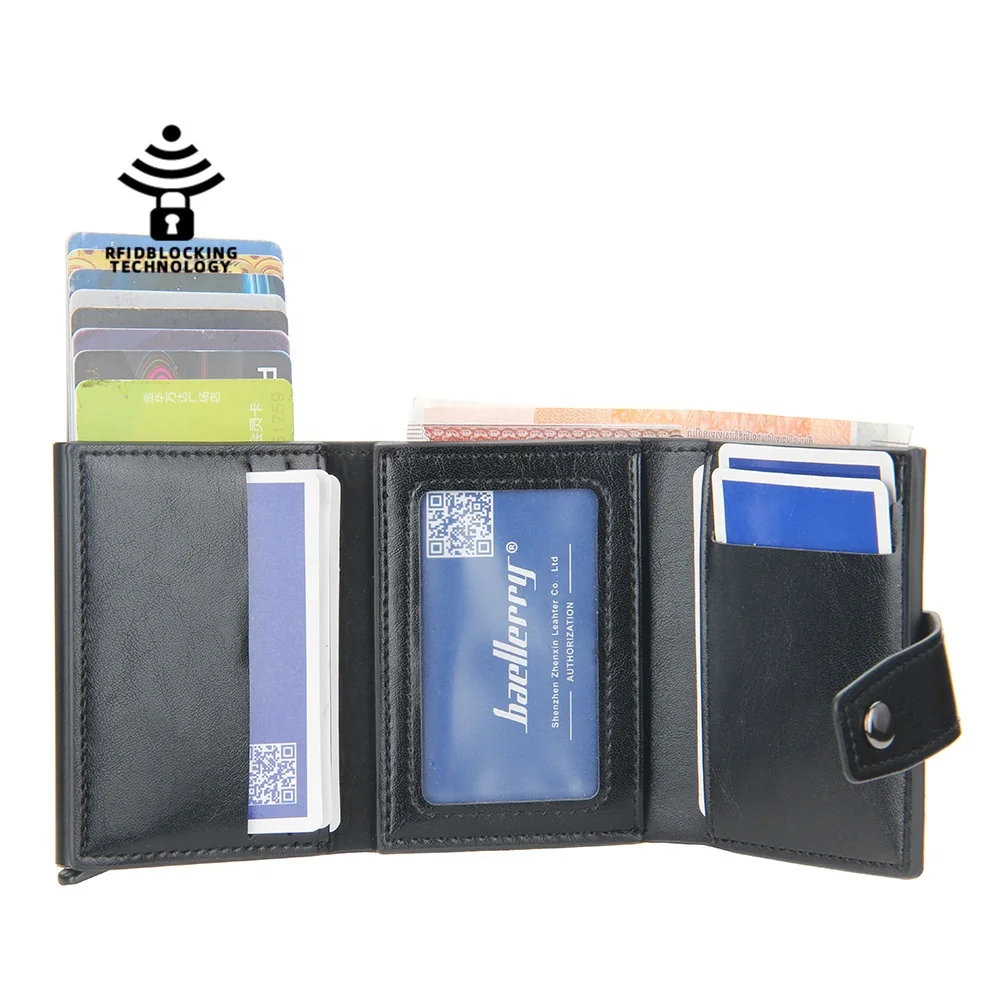Men aluminum box credit card holder Mens Slim Wallet RFID Blocking Bifold Credit Card Holder for Men
