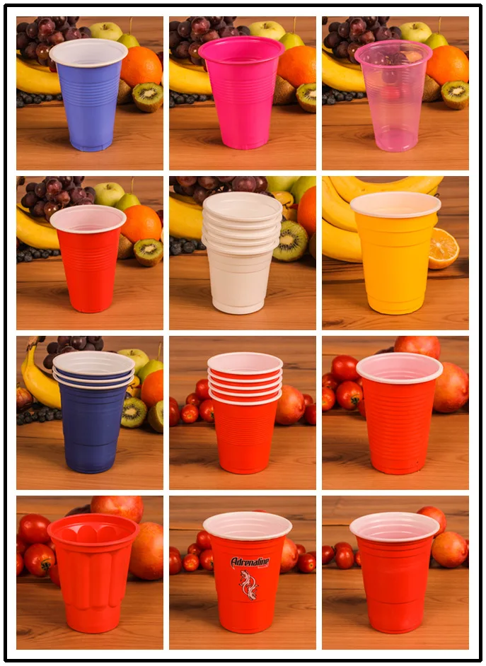 Wholesale Customized Branded Logo Reusable 16 Oz Plastic Disposable Pp Cups Custom Beerpong Set Beer Pong Party Cups Red Cup