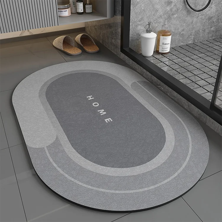 custom size logo High water absorption Easy clean Diatomaceous anti slip Bathroom Diatom Shower diatomite earth bath mat