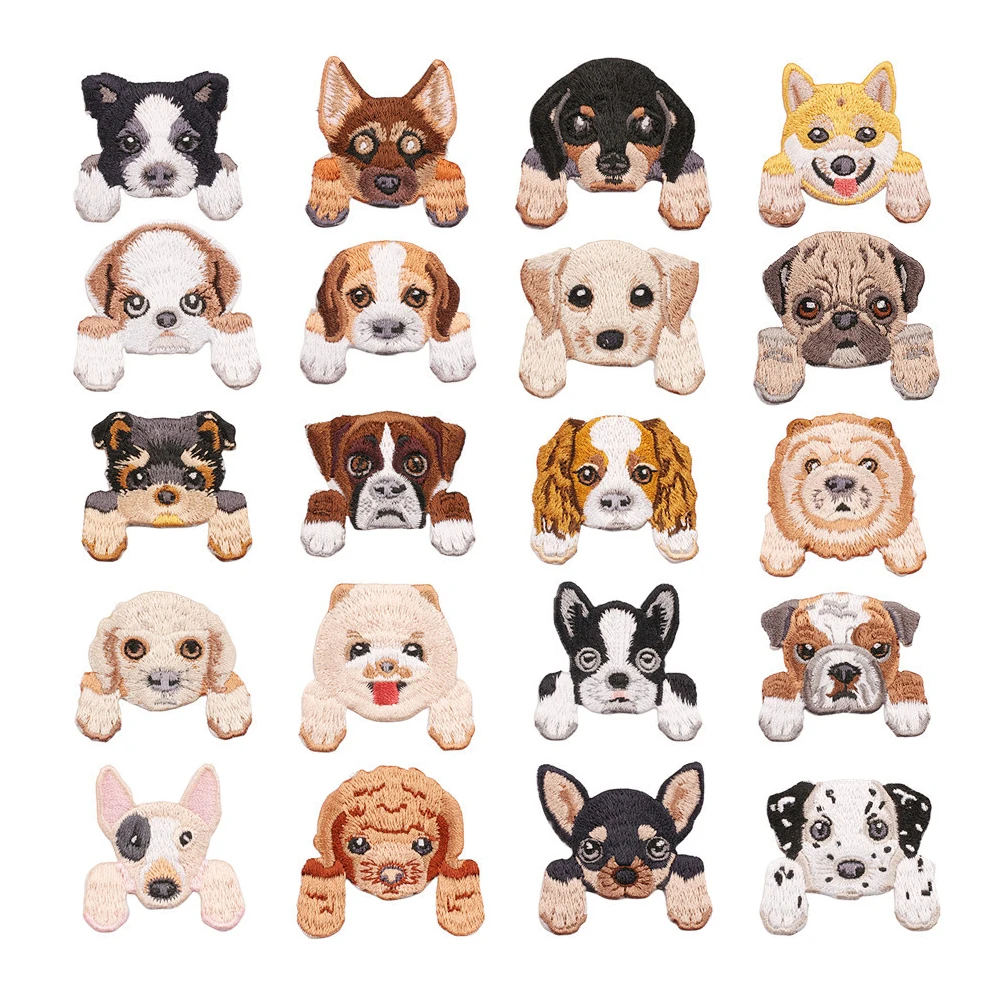 Clothing Accessories Decoration Puppy Embroidered Appliques Dog Patterns Patches for Clothing Bags Jeans Jackets Shoes