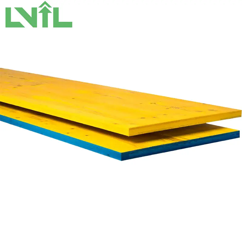 LIVL Formwork 21/27mm spruce 3-ply panels concrete yellow shuttering three panels film faced plywood