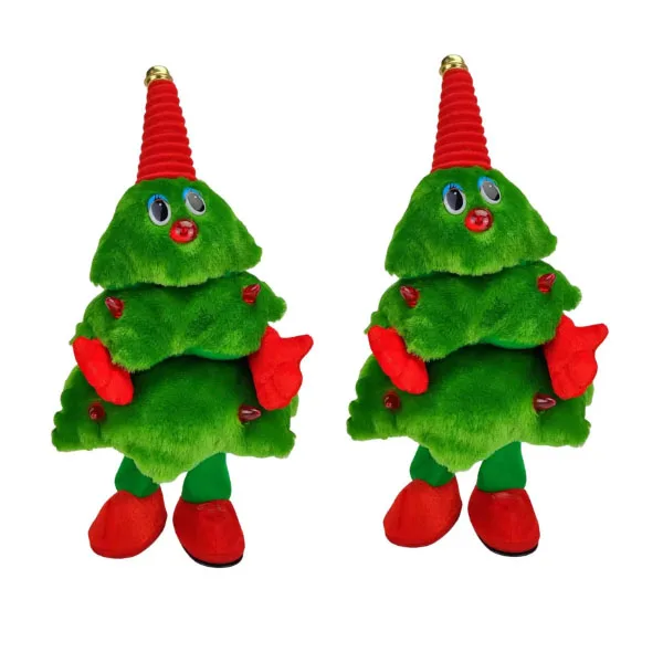 Hot Santa Claus Doll Electronic Dancing Singing Christmas Tree Plush Toys Gifts Recording Deer For Children Singing Electric Toy