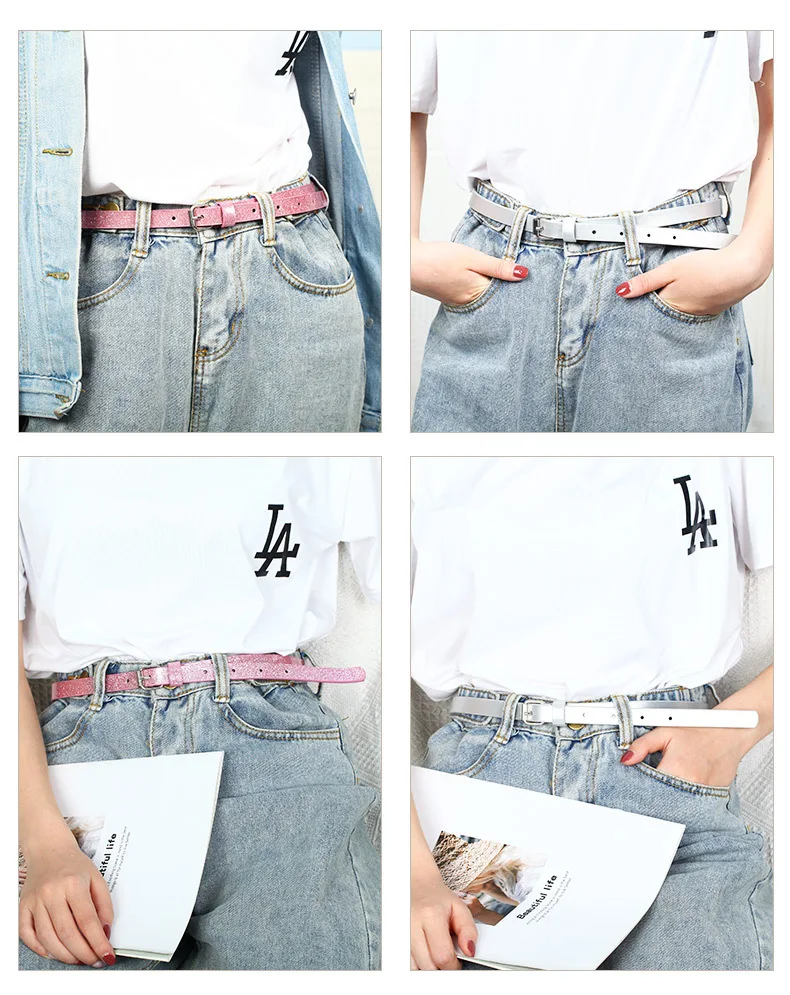 Модный и универсальный мягкий кожаный ремень подходит для детей женщин джинсов