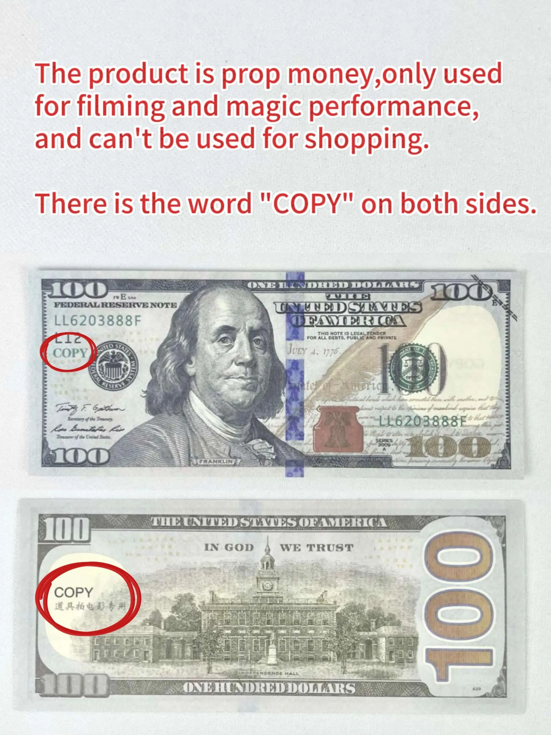 Prop Money Euro Party Game Supplies High Quality Prop Money Paper Props 100 US Dollar Bank Ancestor Money Notes Movie