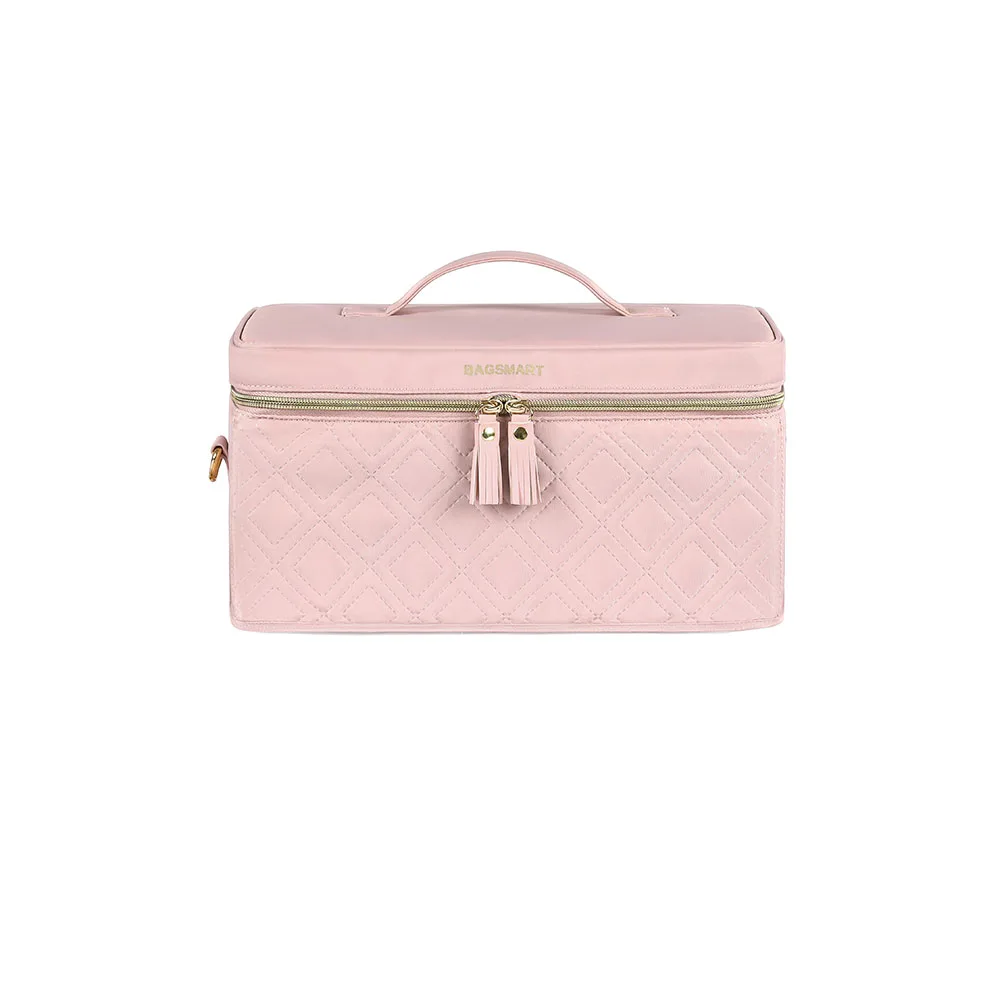 BAGSMART luxury large makeup bag cosmetic bag professional makeup case
