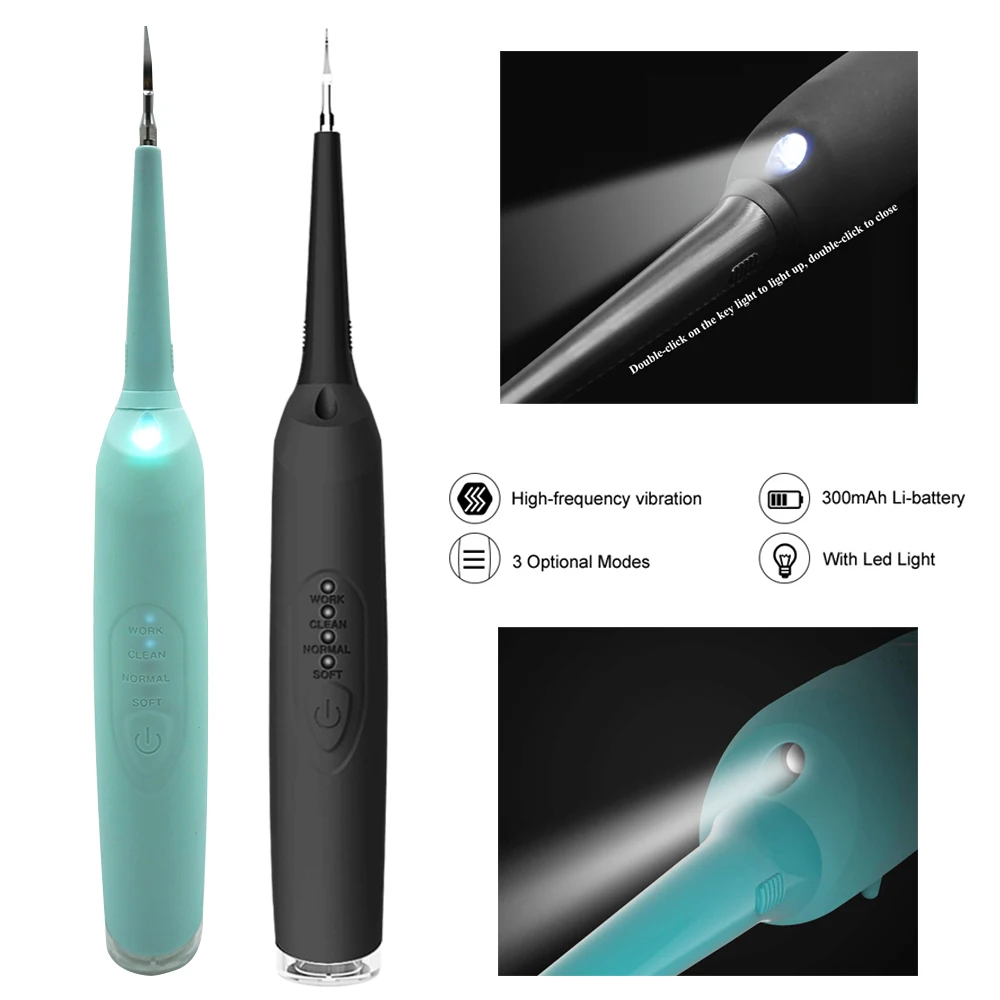 Fast delivery New electric USB powered  2 replacalbe heads dental calculus remover tartar remover