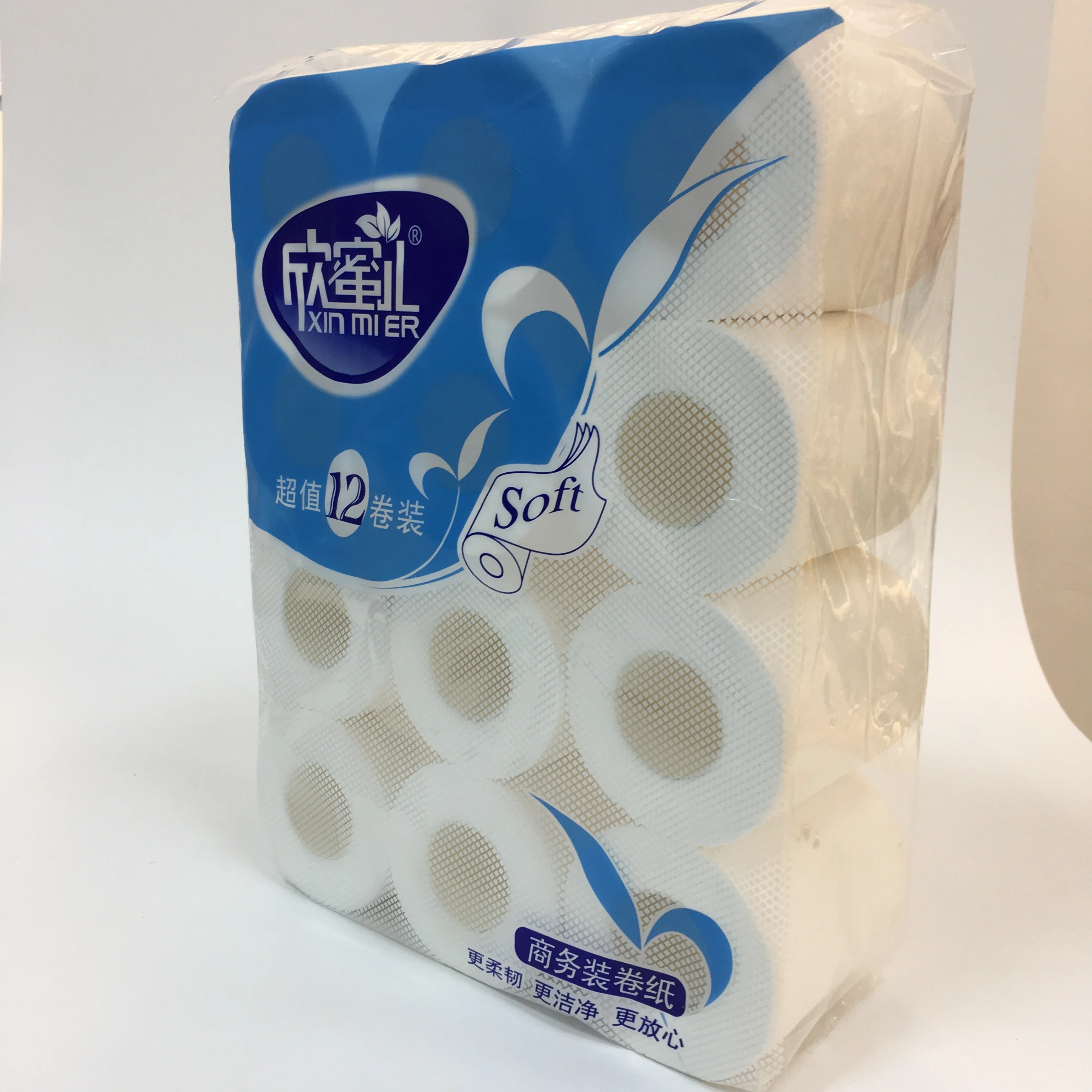 3/4 ply 100% virgin wood pulp Wholesale toilet paper hot selling toilet tissue custom logo OEM  bathroom tissue