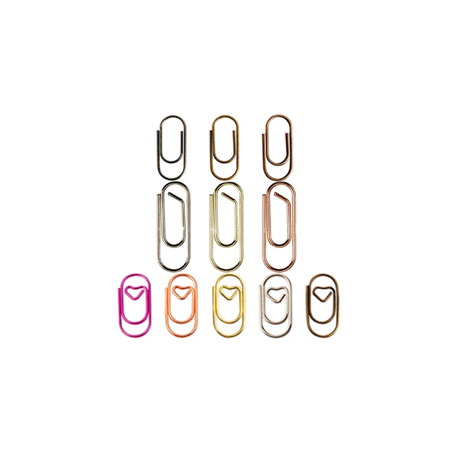 Mini Heart Rose Gold Bronze Sliver Metal Clips Bookmark Binder Clip Office Accessories Paper Pouch Clips Delicate Cute Stationer