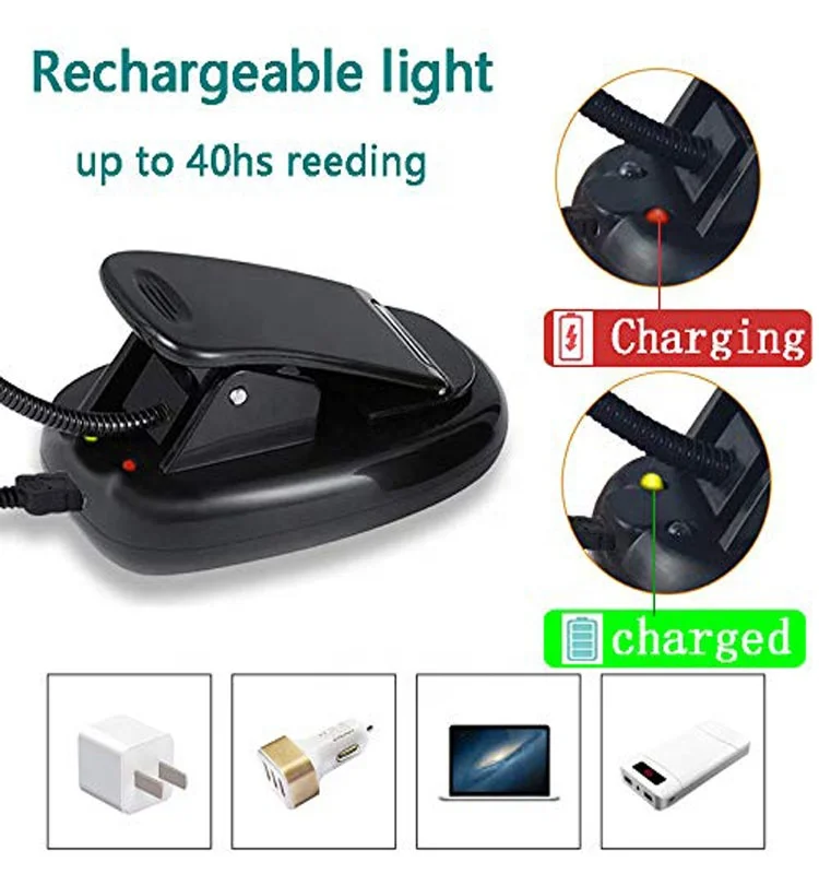 
Book Light Amber Blue Light Blocking Reading Rechargeable Sleep Aid Light 1600K Warm LED 