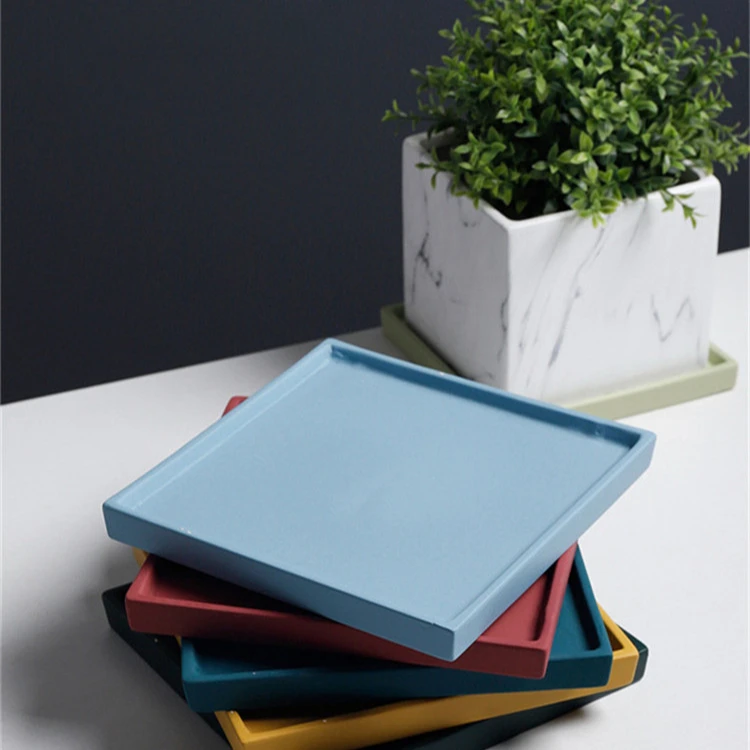 
Multicolor planters saucers home decoration square flower pot tray 