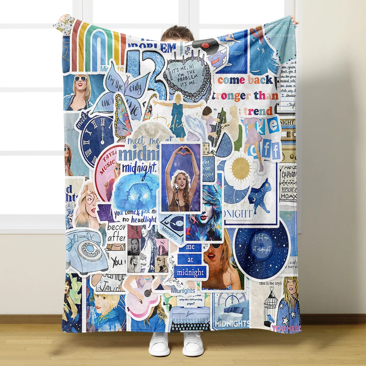 \Singer Taylor The Eras Tour Concert Lover Pattern Blanket Custom Soft Warm Flannel Bed Throw Blankets