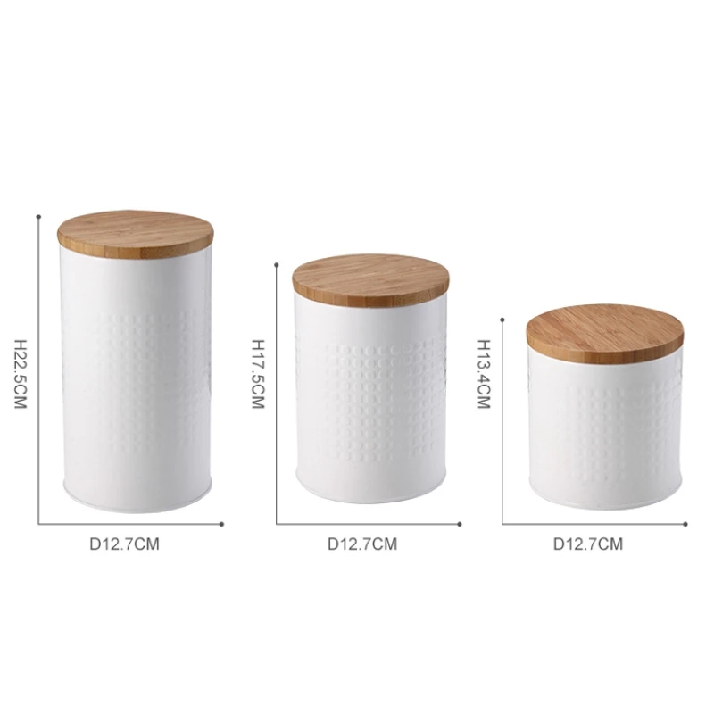 Amazon Hot Selling Galvanized Metal Kitchen Sugar Tea Coffee Canisters Set Thin Metal Canister Tin Jar For Loose Tea