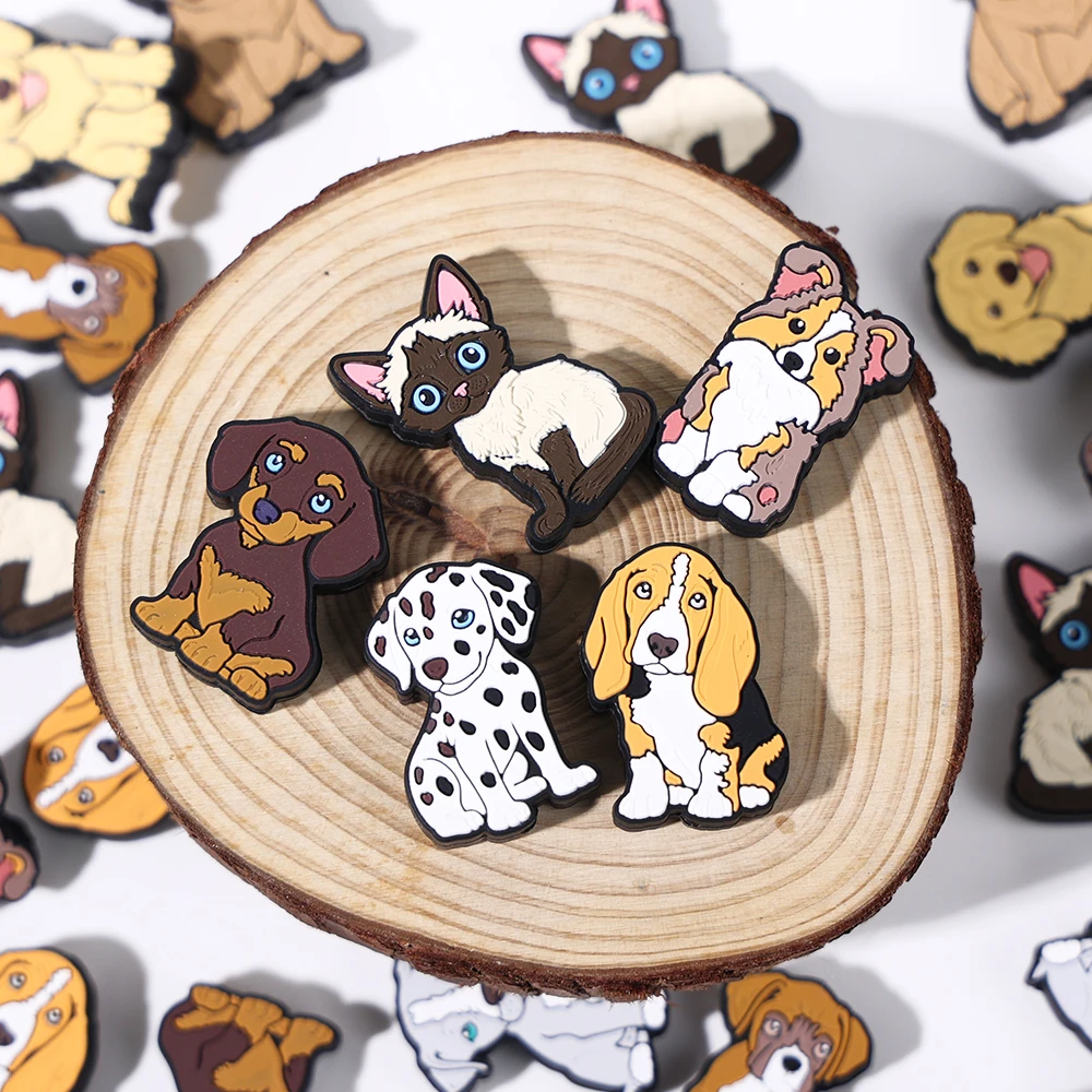 Wristlet Keychain Bracelet Pet Dog Focal Beads Silicone Diy Drawing Board New Silicone Dog Focal Beads For Pen Making