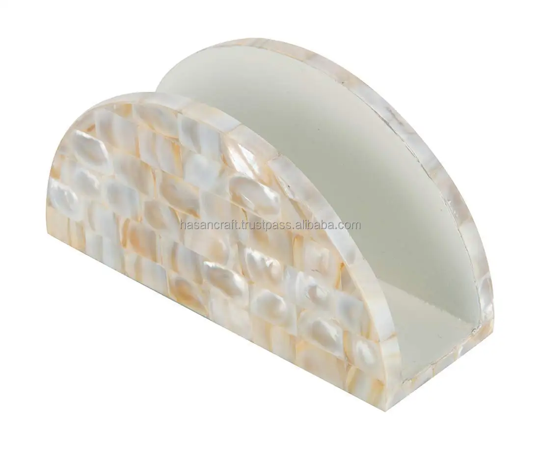 Handmade Mother of Pearl Cutlery Napkin Holder Spoon Holder Tissue Holder for Home Hotel & Restaurant