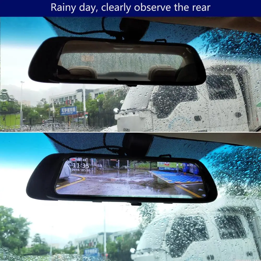 touch screen 10inch full HD rear view mirror car camera drive recorder dvr black box 2 lens hd 1080p vehicle car dvr