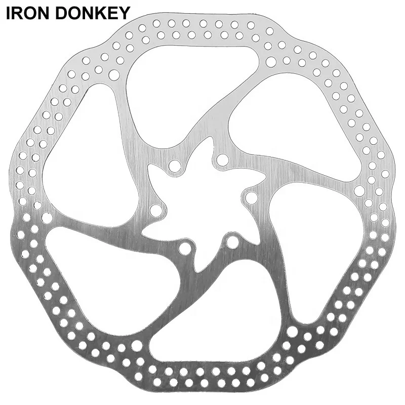 IRONDONKEY 160mm 180mm Steel Bicycle Brake Disc for MTB BMX Road Bicycles with Six Screws and Rotors Disc Brake Motor