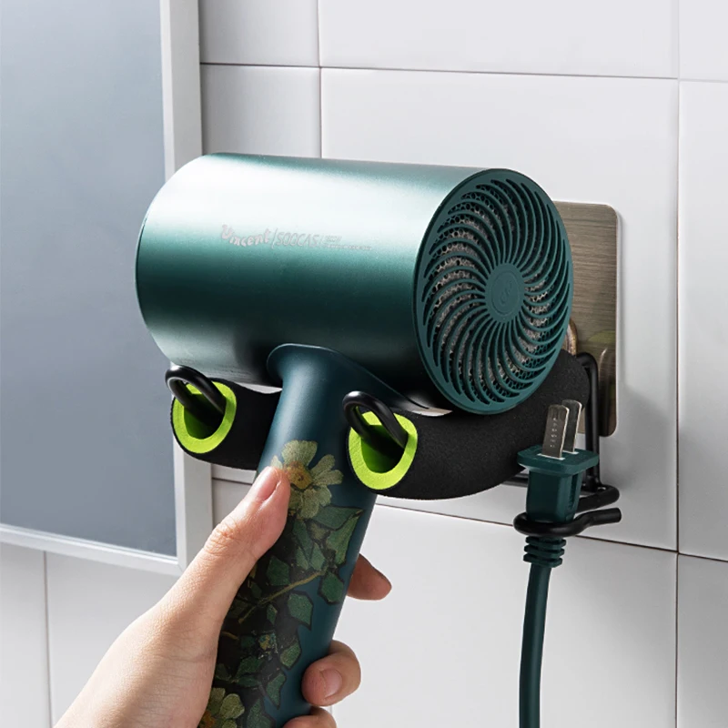 Wall Mounted Holder Metal For Dyson Supersonic Hair Dryer Self Adhesive Wall Hanging Power Plug And Nozzles Organizer
