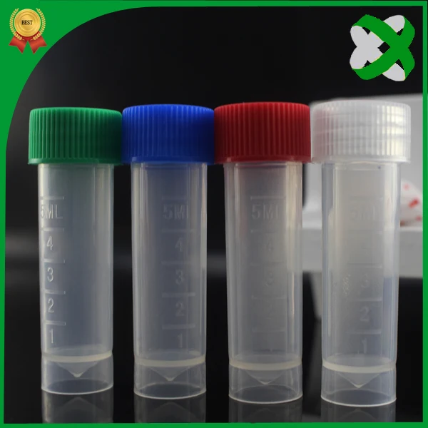 2016 hot sale 5 ml flat bottom centrifuge tube laboratory sample bottles laboratory plastic bottle screw cap