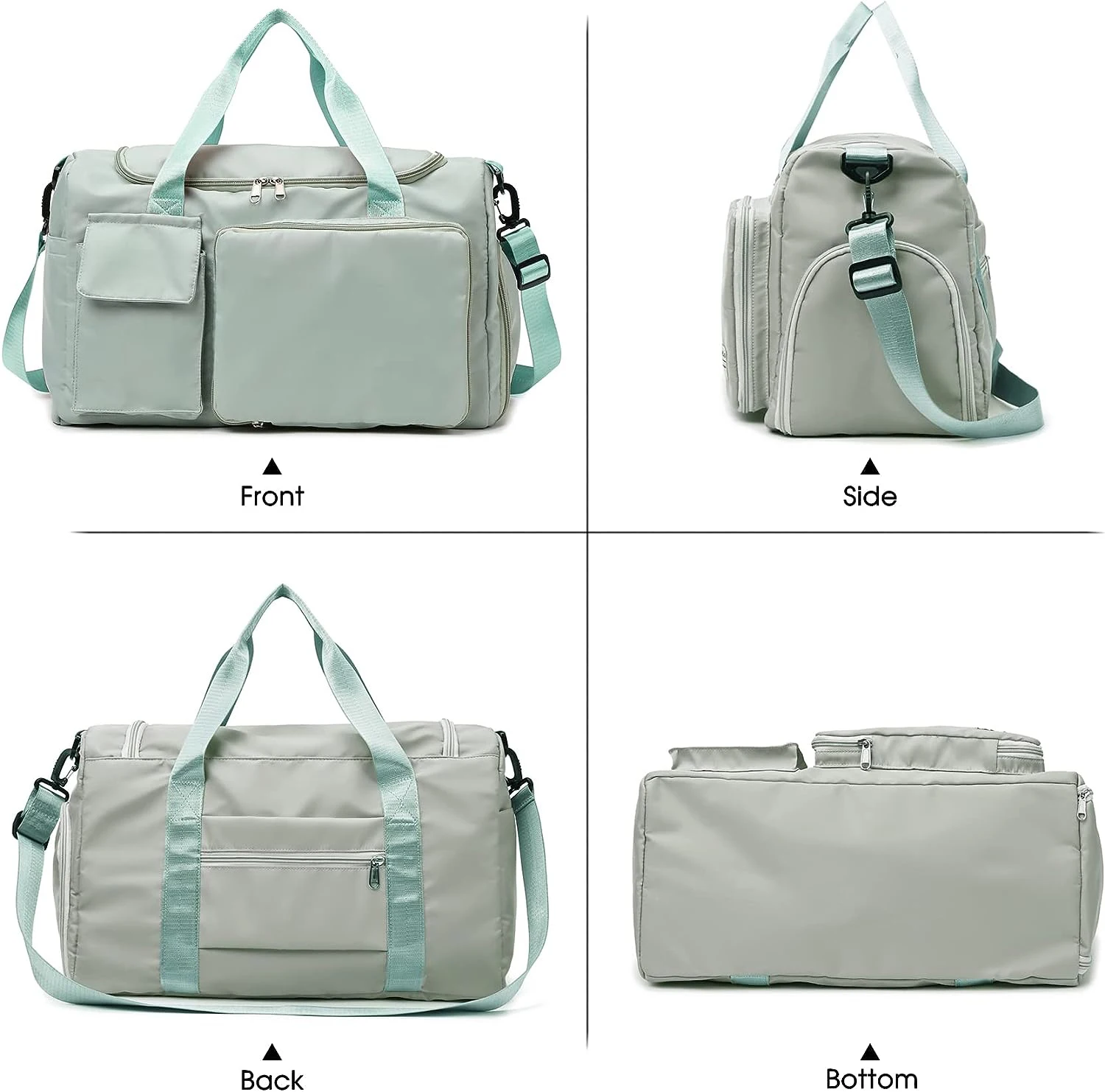 Large Foldable Travel Duffel Bag with Shoes Compartment for Labor and Delivery