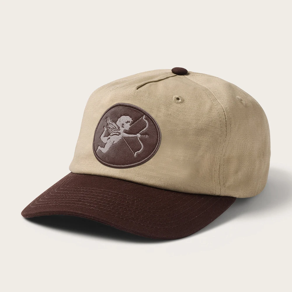 Qianzun Custom your own logo two-tone 5 panels dad hat unstructured cotton material little curved brim hat new style