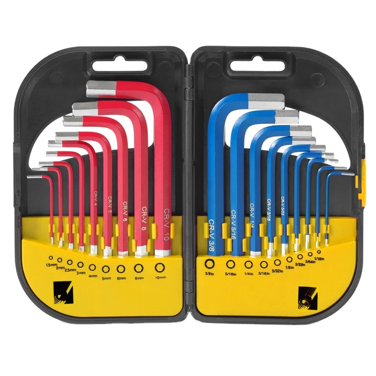 18 шт. плоский конец короткий рука имперские и метрические шестигранный ключ декодер каналов кабельного телевидения с пластиковым корпусом шестигранный ключ декодер каналов кабельного телевидения