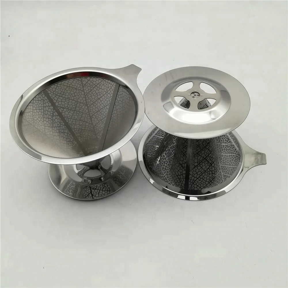 Food Grade 304 Stainless Steel Paperless Pour Over Coffee Dripper