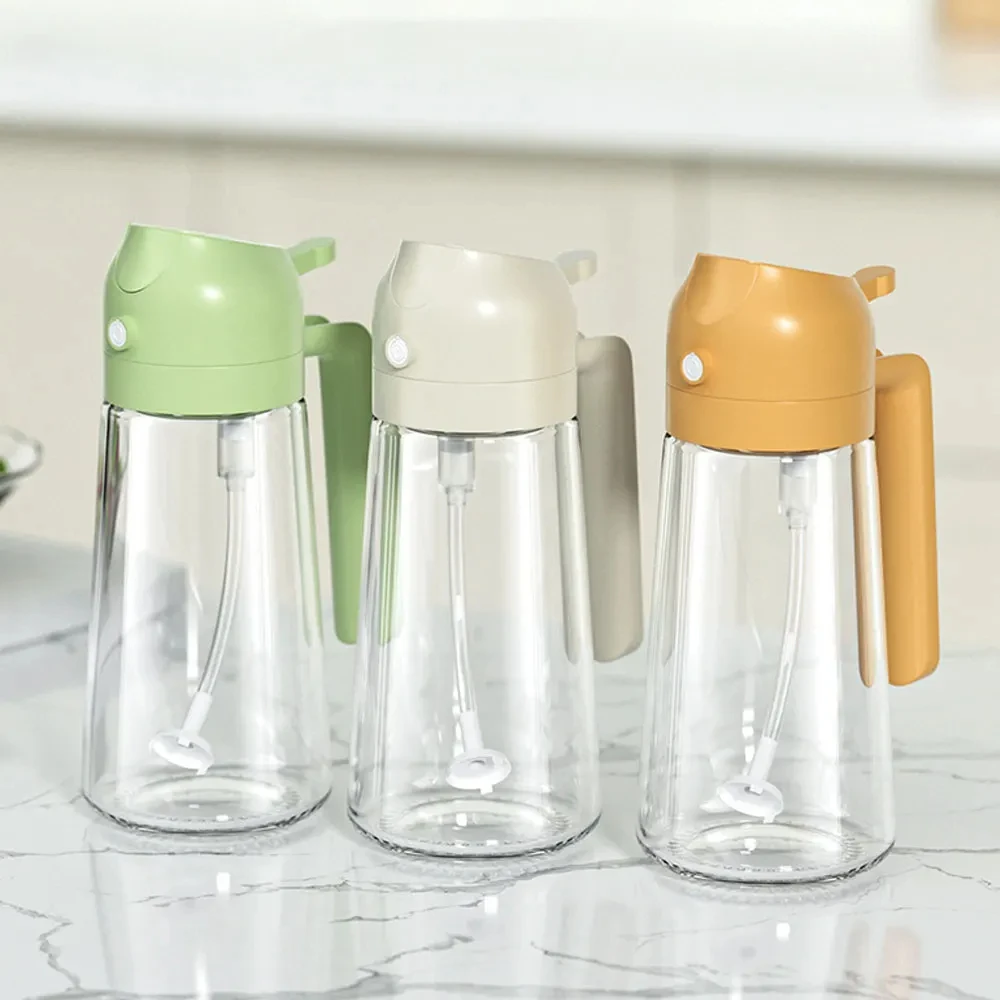 470ml Olive Oil Dispenser BBQ Reusable Sauce Sprayer Bottle Glass Spray And Pour All-in-one Oil Spray Bottle