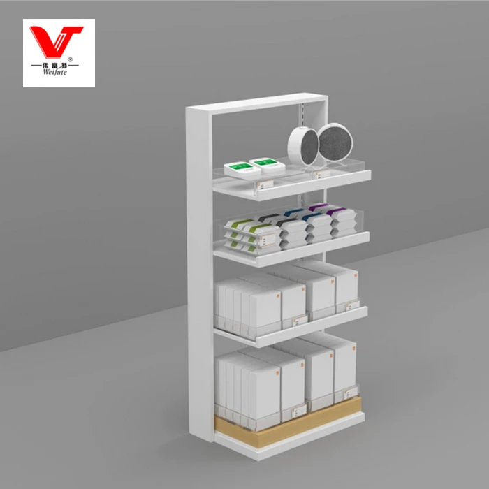 Пользовательский дизайн, модный пол, деревянная косметическая полка, дисплей для магазина