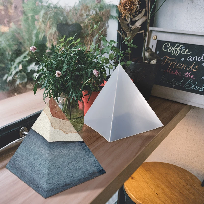 15cm Large Resin Molds Silicone Pyramid Molds Resin Casting Molds For Diy Pyramid Crafts Decorations