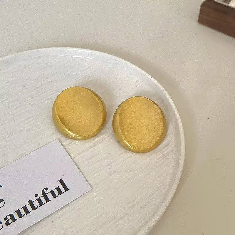 Fashion exaggerated brass matte brushed gold leaf earrings for women