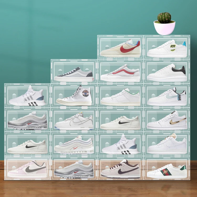 
Оптовая продажа, индивидуальная складная картонная упаковка, прозрачные магнитные коробки для обуви с логотипом  (1600200159994)