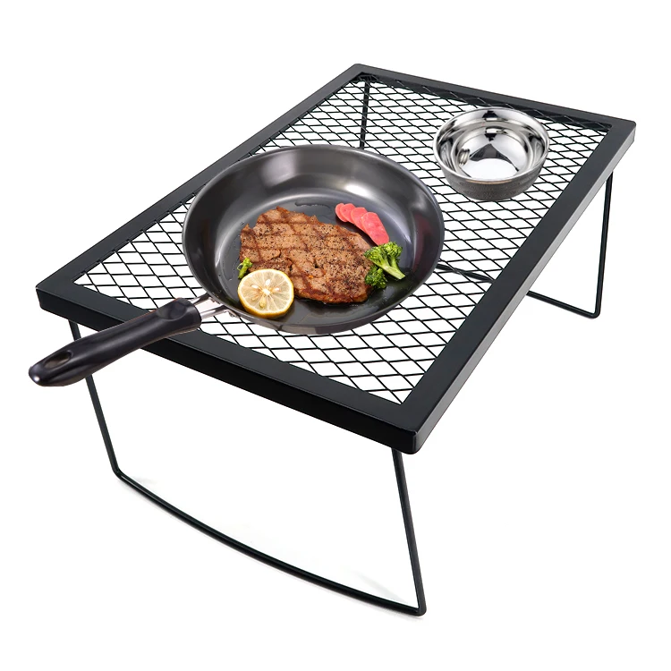 На открытом воздухе для приготовления пищи стол для пикника решетка производитель металла сварных стальных лагерные складные столы HR-FKW-001