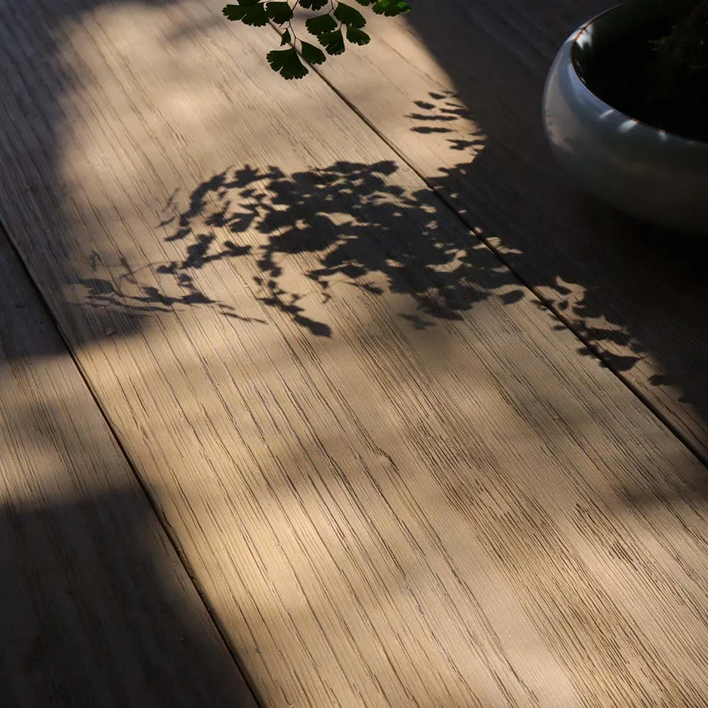Exterior natural wood timber texture waterproof invisible fastening system PU polyurethane composite decking