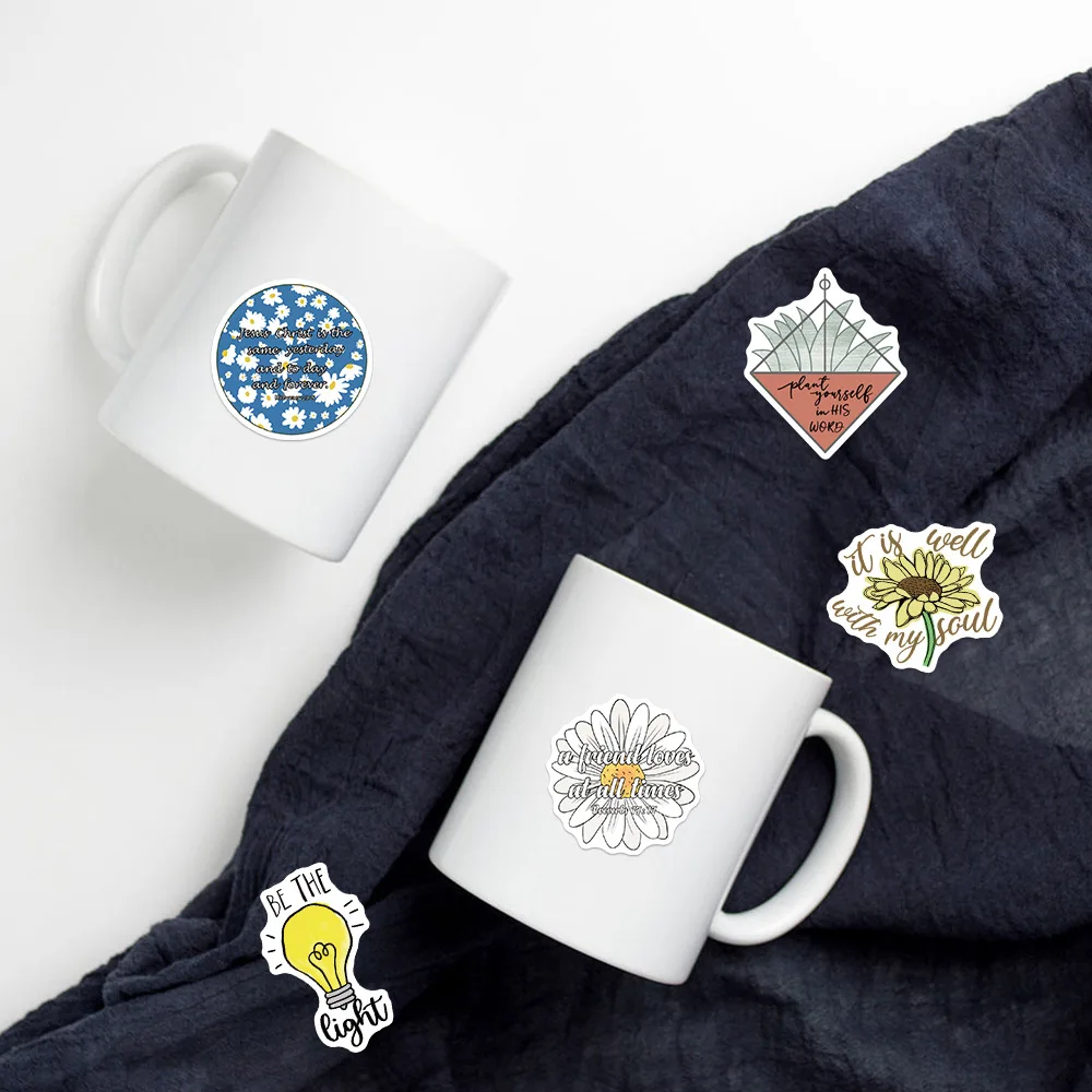 50PCS Bible Phrases Series Graffiti Stickers, Waterproof Vinyl Decals For Water Bottle Laptop Hydroflask Scrapbook Skateboard Mo