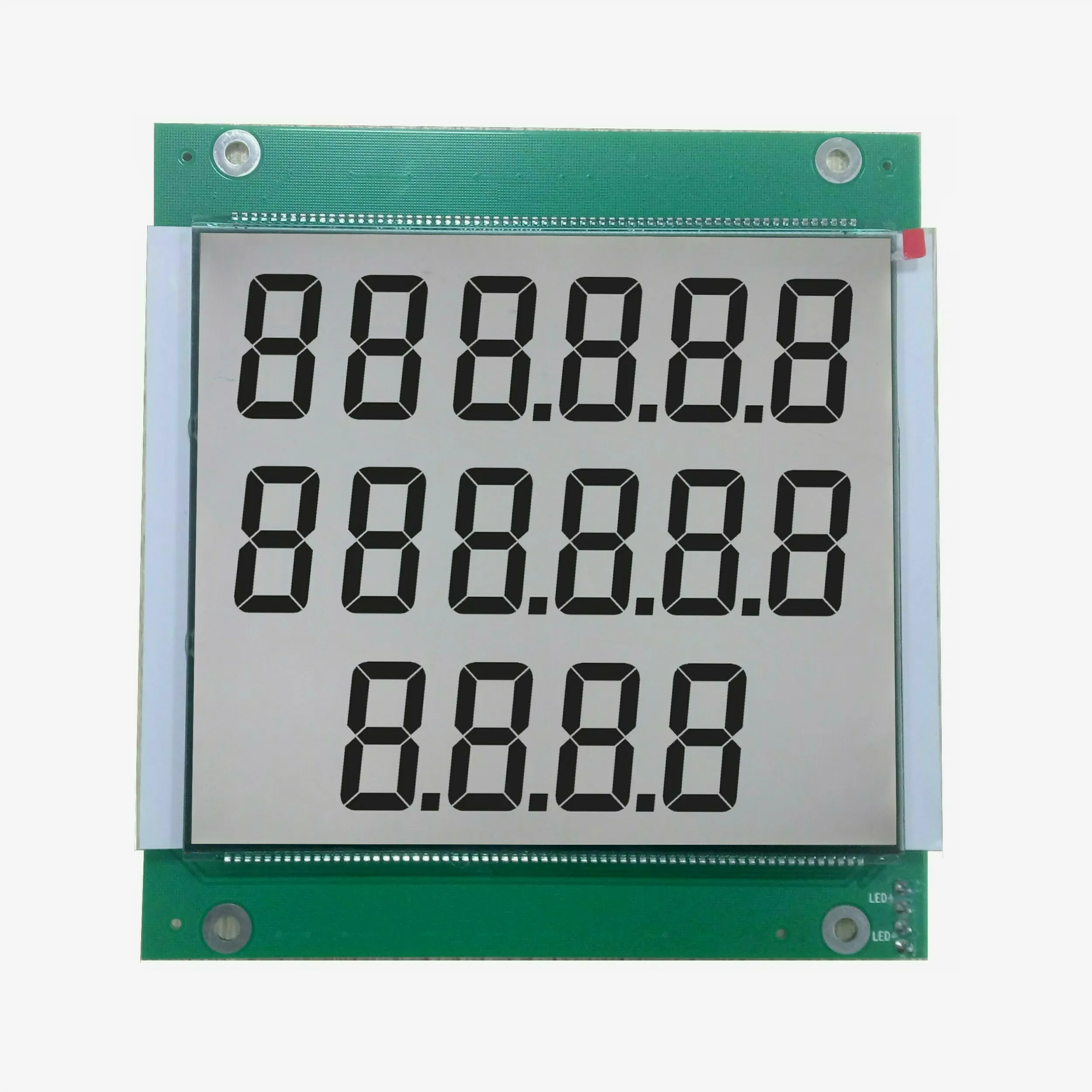 LCD display for fuel dispenser 664 type 7 segment custom design LCD module 10 pins serial interface monocolor lcd display
